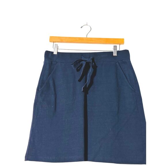 Talbots Skirt Womens Small NWT Cotton Mini Pullon Elastic Drawstring Waist Navy - Picture 1 of 9